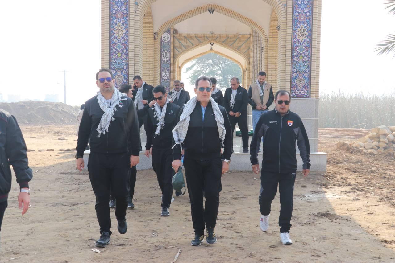 حضور رییس فدراسیون ورزش‌های همگانی و روسای هیئت‌های استانی در یادمان شهدای علقمه در سالروز گرامیداشت عملیات کربلای‌ ۴