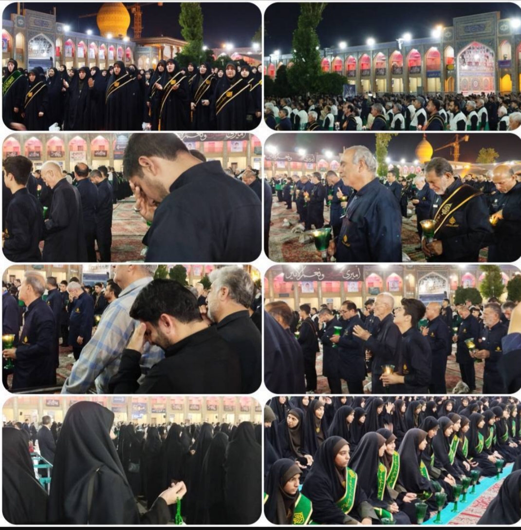 لاله‌هایی روشن در شام غریبان؛ آیین لاله‌گردانی در حرم مطهر شاهچراغ(ع)