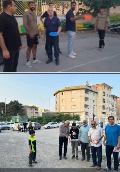 مسابقه فریزبی در محله چاله باغ گرگان 