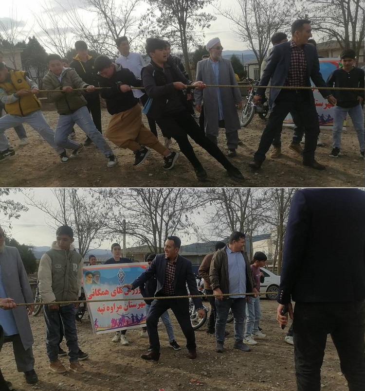 مسابقات طناب کشی در مراوه تپه 