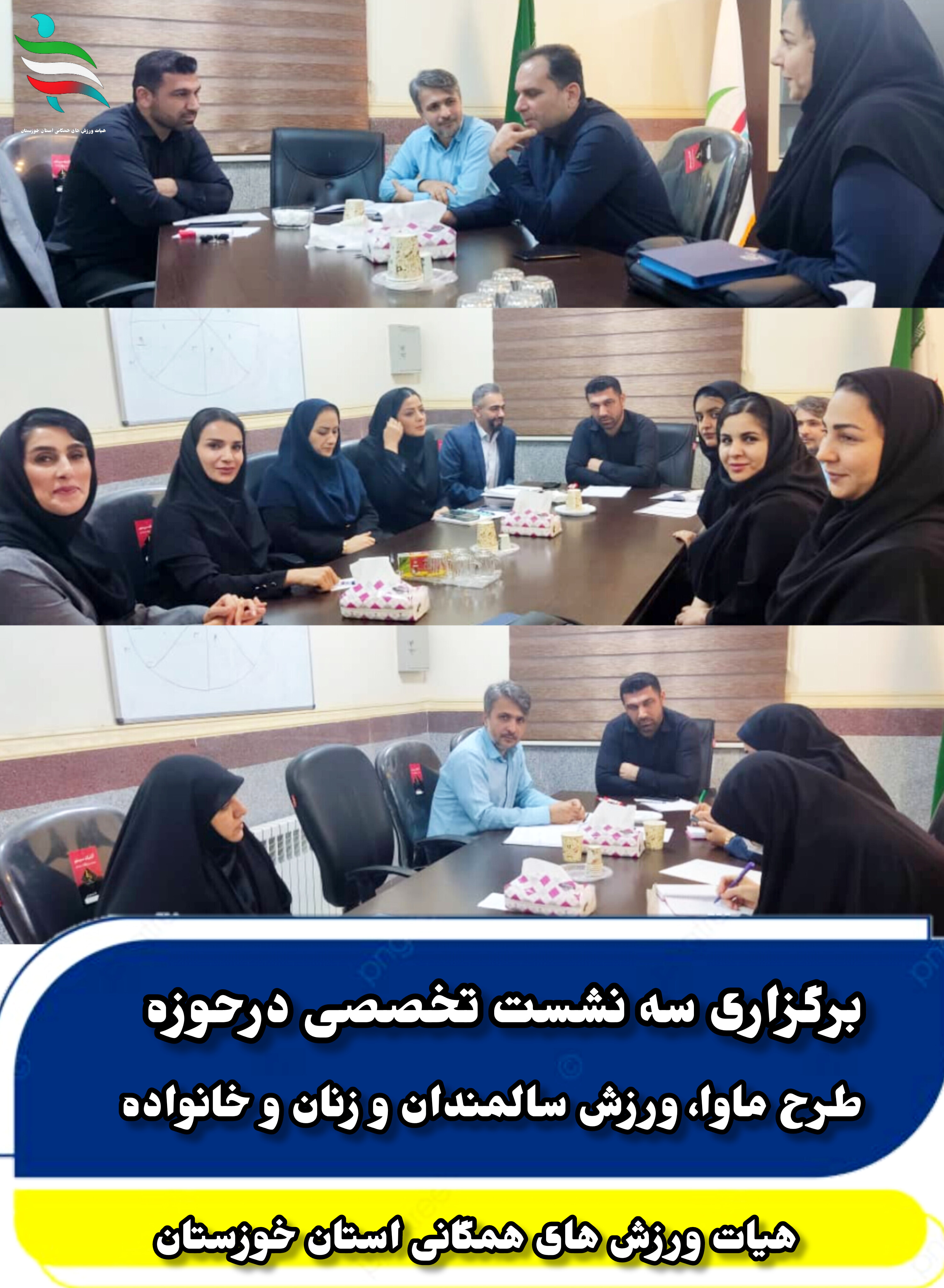 برگزاری سه نشست تخصصی در حوزه طرح ماوا، ورزش سالمندان و زنان و خانواده